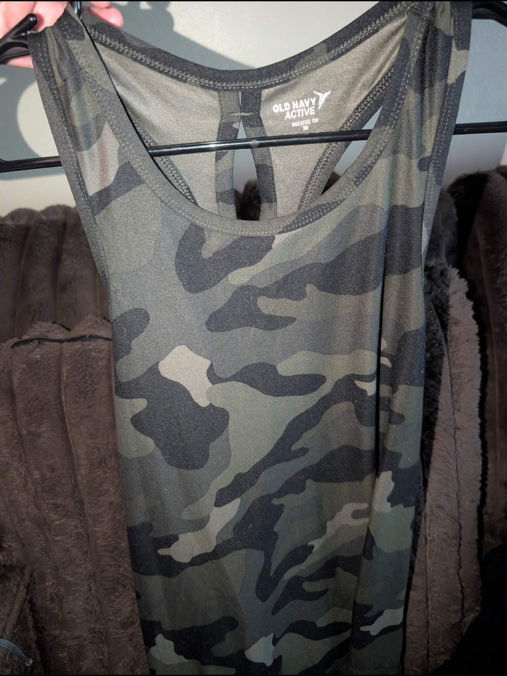Old Navy Camouflage Racerback Tank - Olive & Black